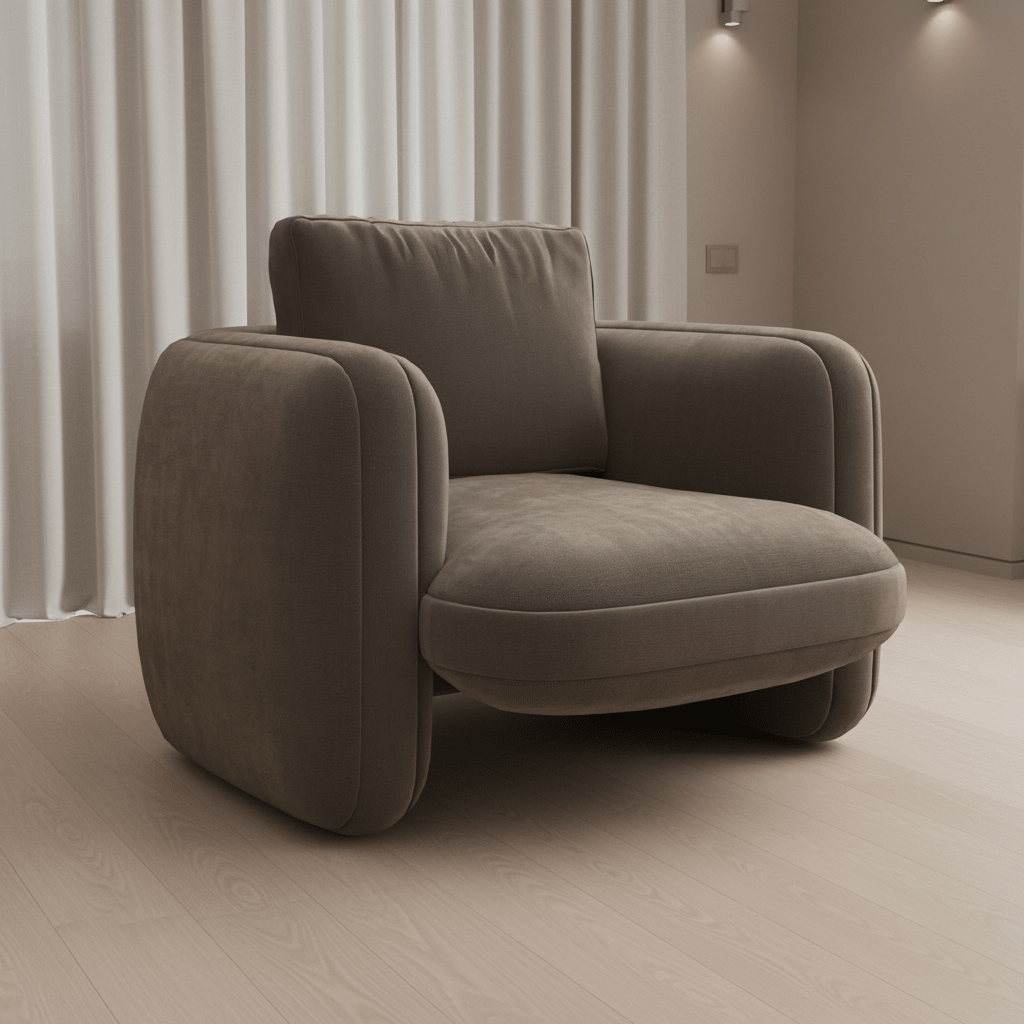OVERLAP CHAIR DARK TAUPE Chairs| Caracole