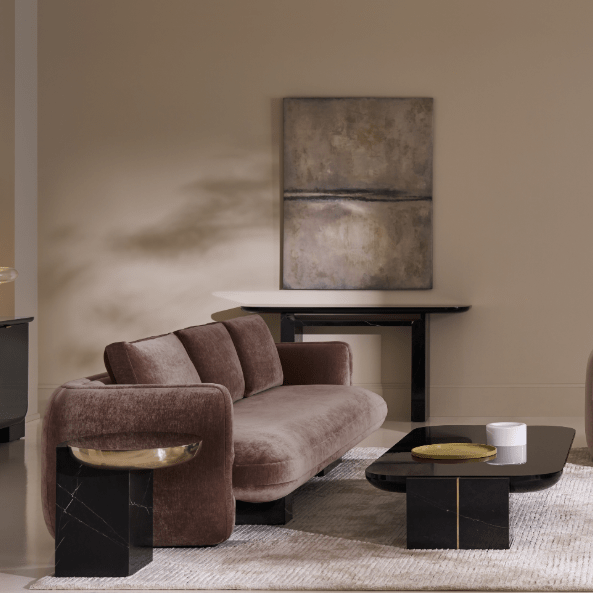 OVERLAP SOFA DARK TAUPE Chairs| Caracole