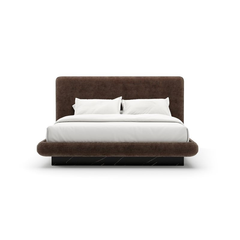 OVERLAP UPH KG BED DARK TAUPE Beds| Caracole