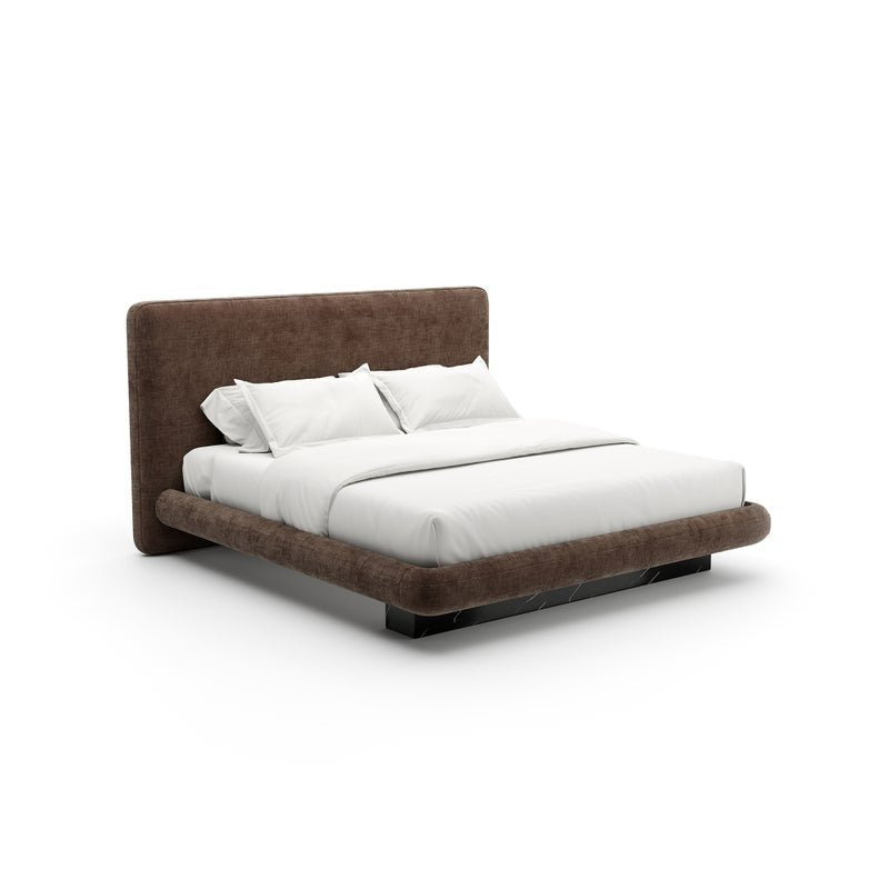 OVERLAP UPH KG BED DARK TAUPE Beds| Caracole