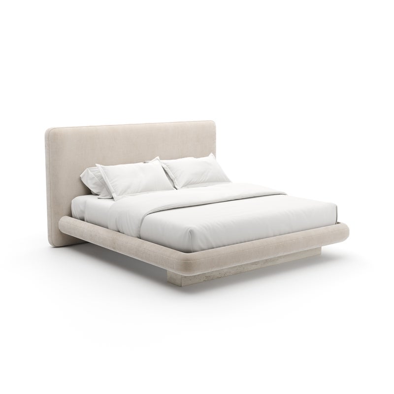 OVERLAP UPH KG BED IVORY Beds| Caracole
