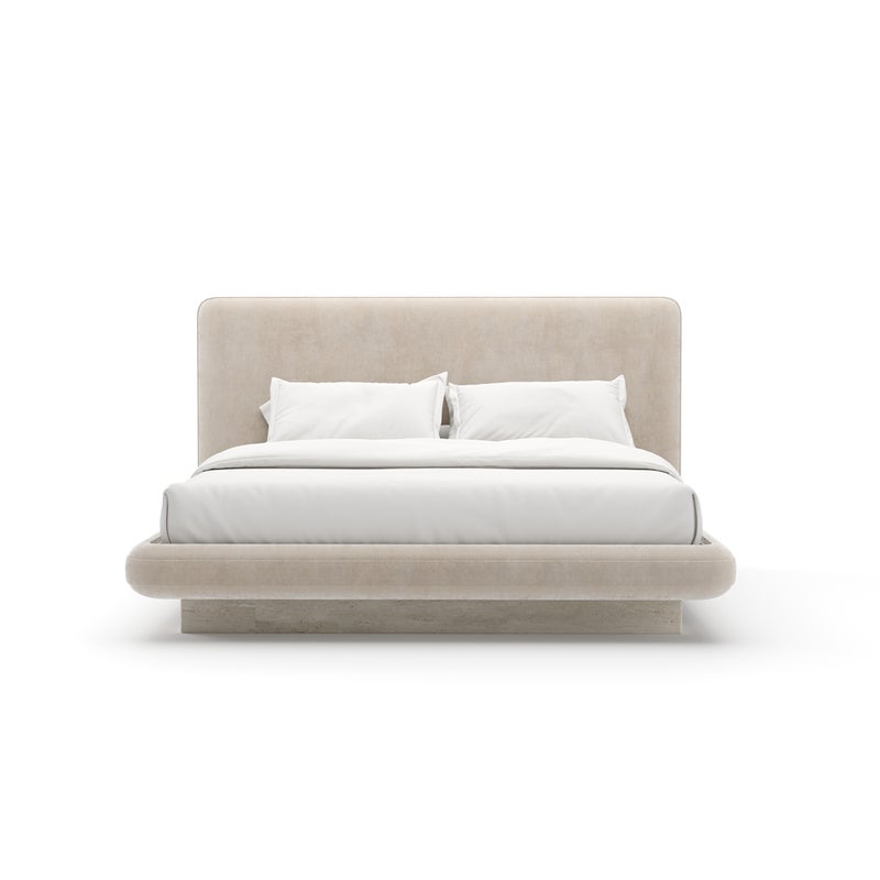 OVERLAP UPH KG BED IVORY Beds| Caracole