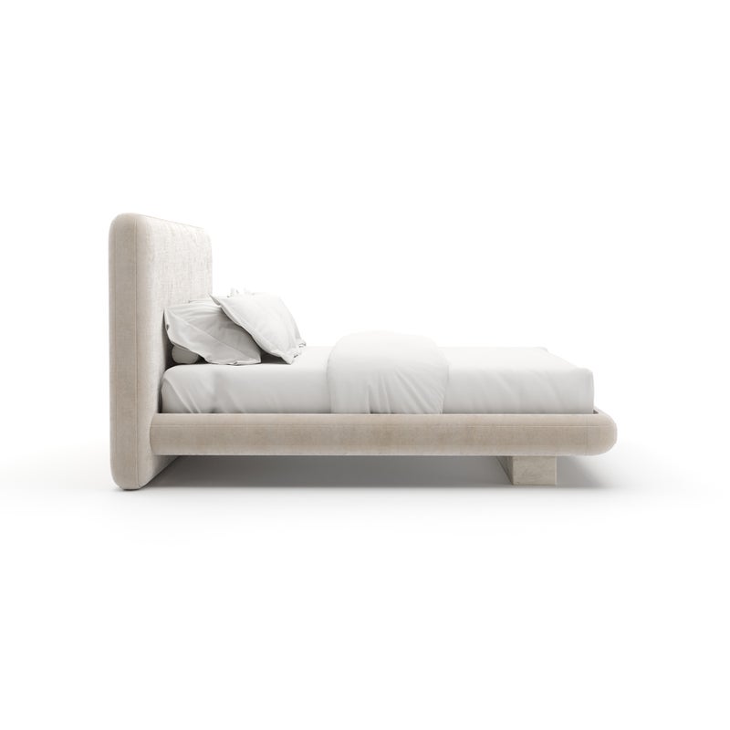 OVERLAP UPH KG BED IVORY Beds| Caracole