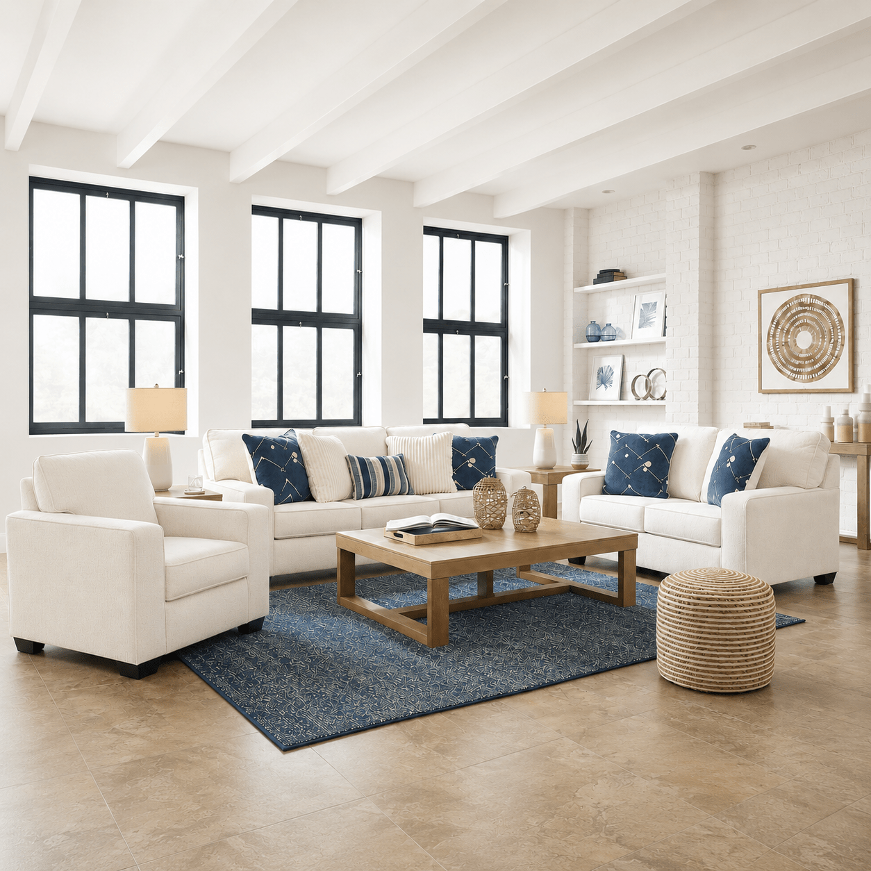 Padova Sofa Set with Free Rug (Sofa, Loveseat, & Chair) Living Room Sets| Ashley Homestore