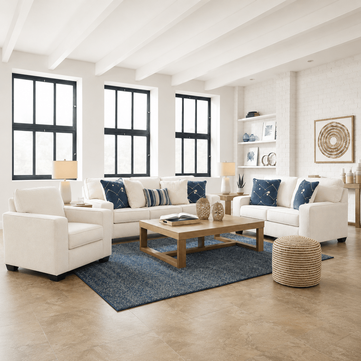 Padova Sofa Set with Free Rug (Sofa, Loveseat, & Chair) Living Room Sets| Ashley Homestore
