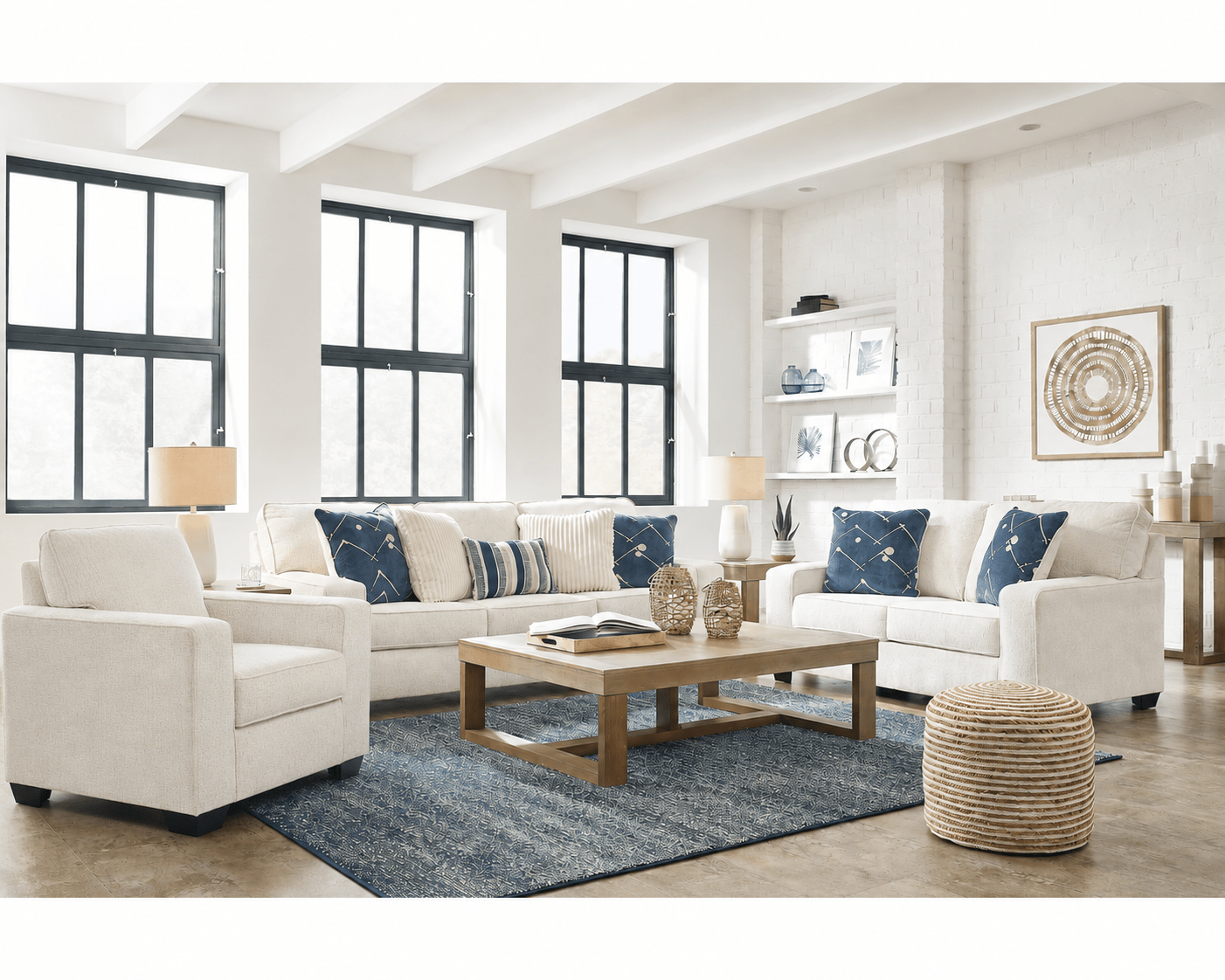 Padova Sofa Set with Free Rug (Sofa, Loveseat, & Chair) Living Room Sets| Ashley Homestore