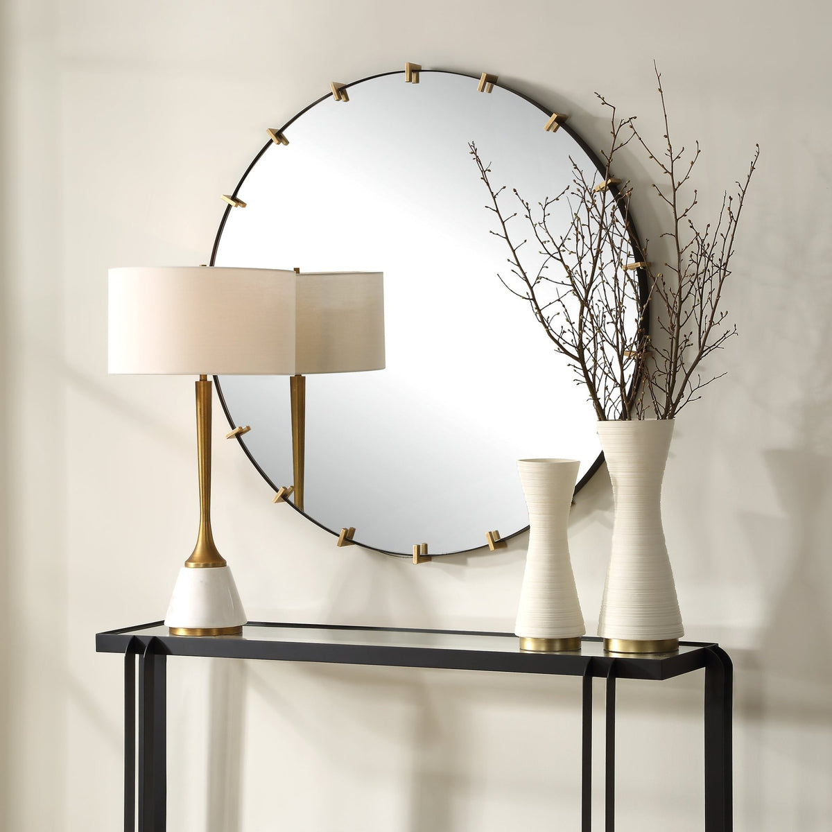 Pali Industrial Round Mirror Mirrors| Uttermost