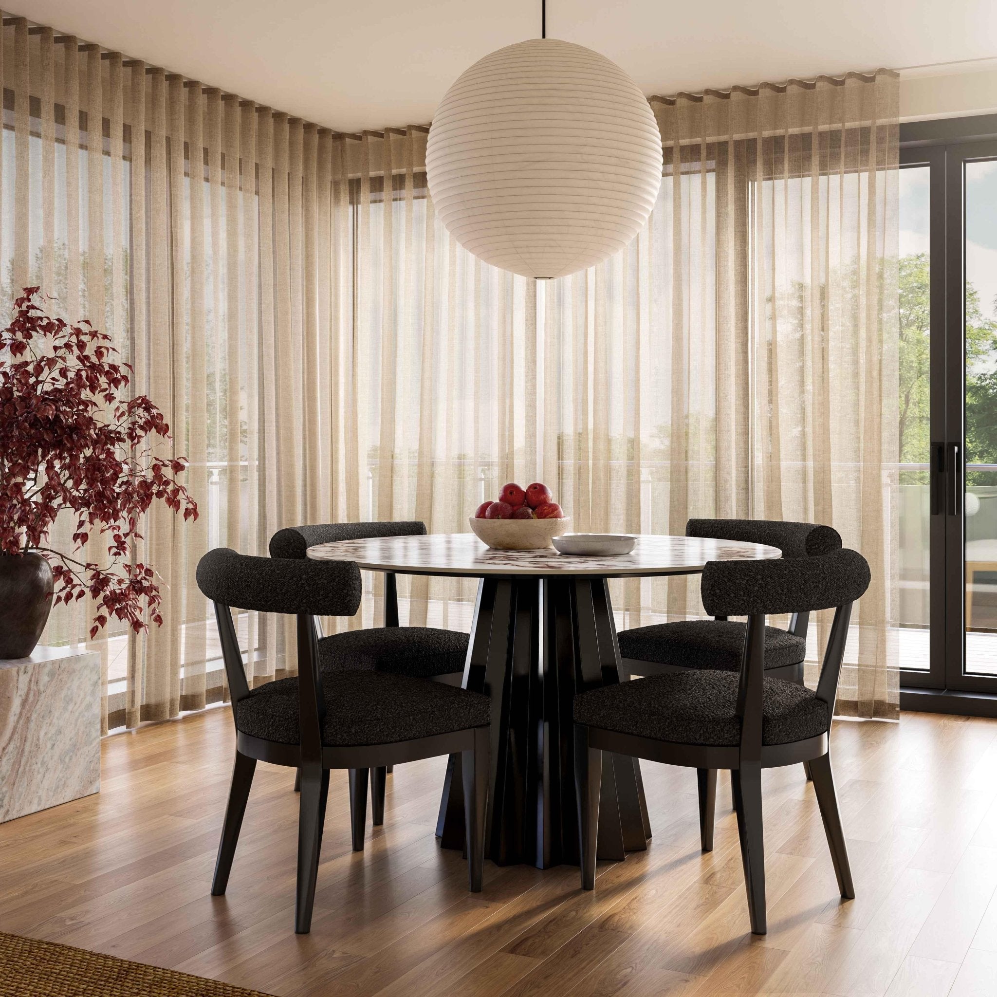Palla Black Performance Boucle Dining Chair Dining Chairs| TOV
