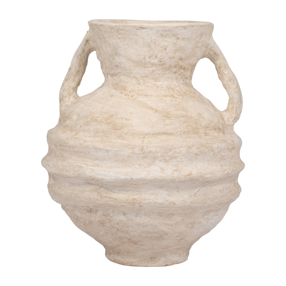 PAPER MACHE, 14" VASE WITH HANDLES, WHITE Vases and Jars| Sagebrook Home