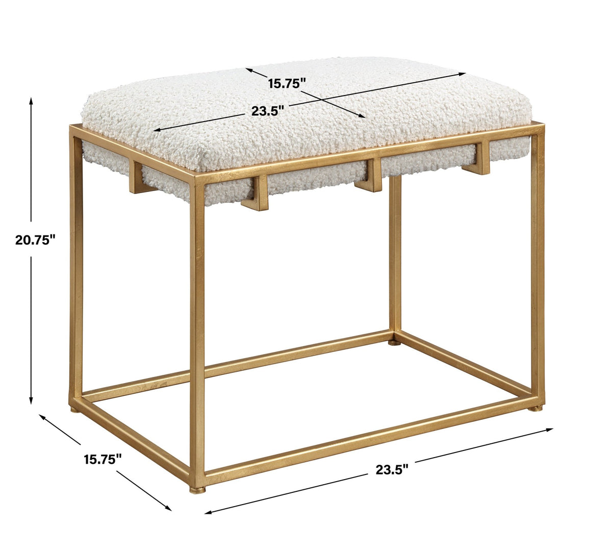 Paradox Small Bench, Gold Benches| Uttermost