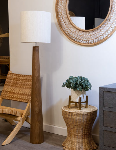 PARIS Dark Wooden Floor Lamp - Al Rugaib Furniture