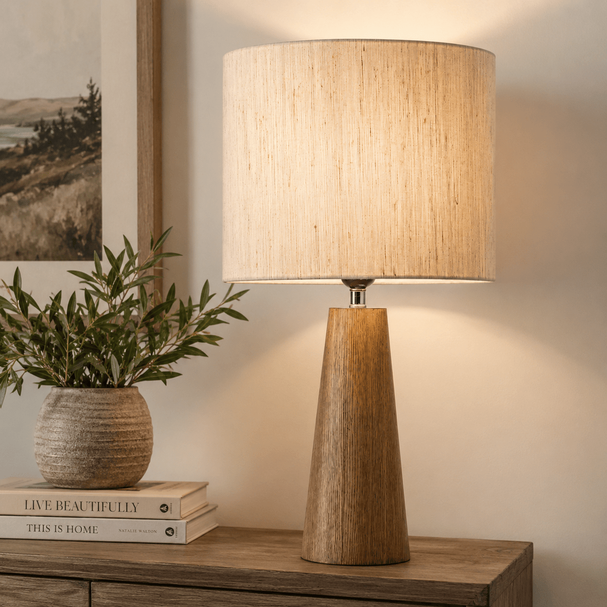 PARIS Dark Wooden Table Lamp Table Lamps| AlRugaib Furniture