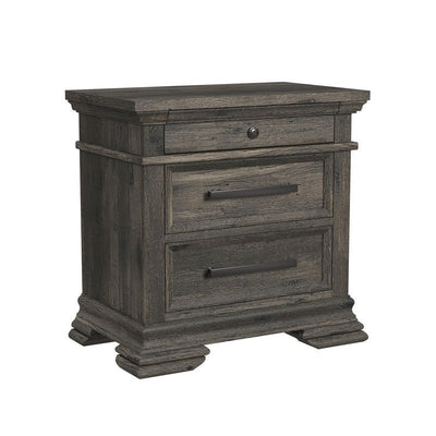 Park Ridge 3 - Drawer Nightstand in Charcoal - Al Rugaib Furniture