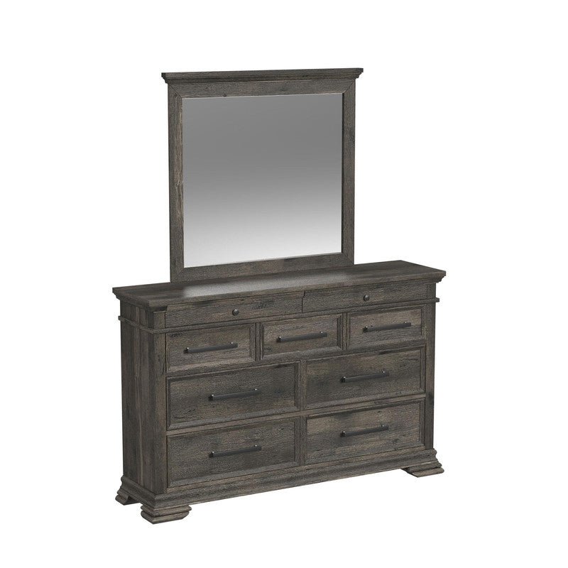 Park Ridge Dresser and Mirror Set in Charcoal - Al Rugaib Furniture