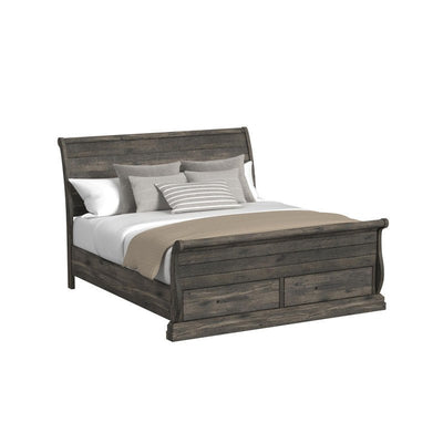 Park Ridge King Sleigh Storage Bed in Charcoal - Al Rugaib Furniture