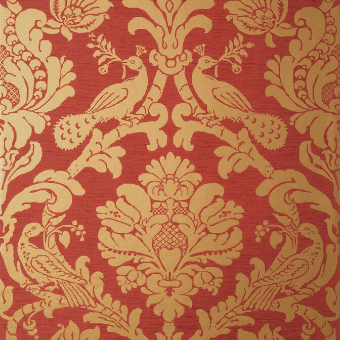 PASSARO DAMASK,Wallpaper Wallpaper| Thibaut Design