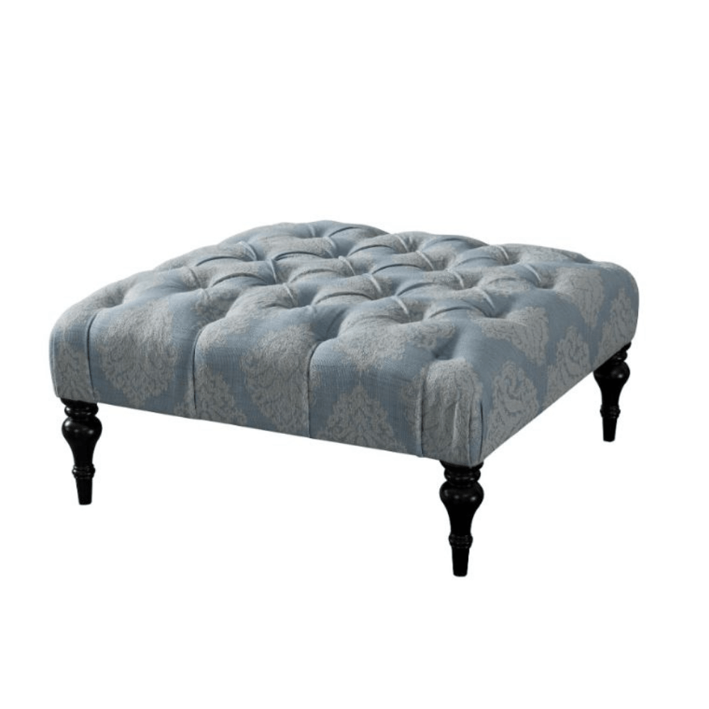 Pastel Pastern Large Ottoman - Blue