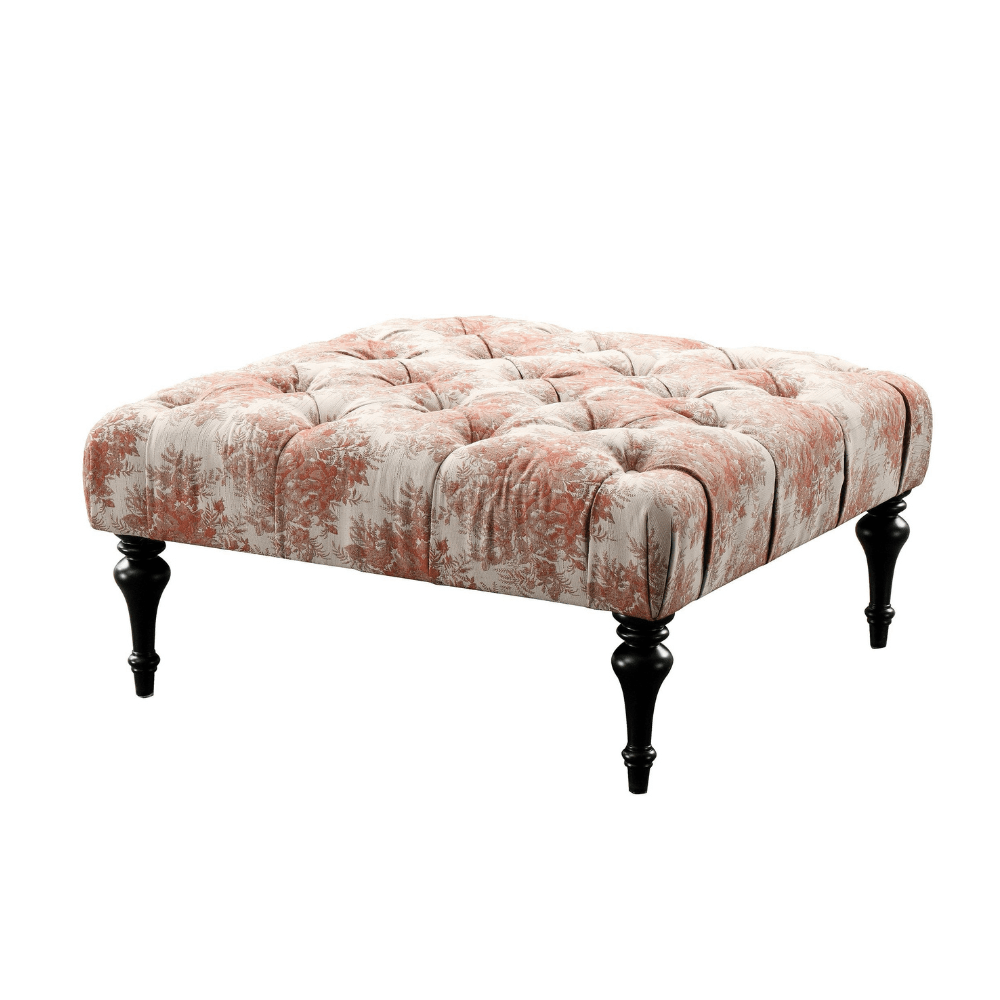Pastel Pastern Large Ottoman - Orange