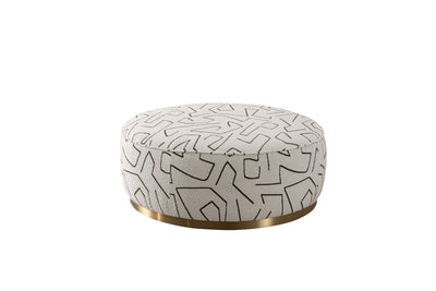 Pattern White Boucle Ottoman W91xH36cm - Al Rugaib Furniture