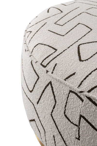 Pattern White Boucle Ottoman W91xH36cm - Al Rugaib Furniture