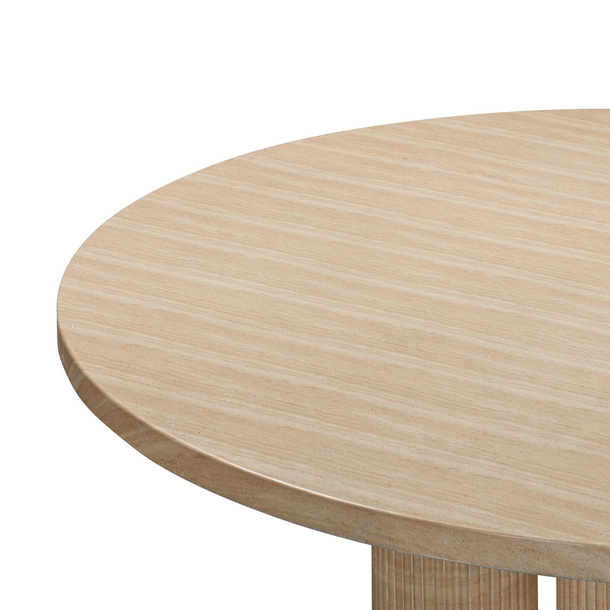 Patti Textured Faux Travertine Indoor / Outdoor Round Dining Table Dining Tables| TOV