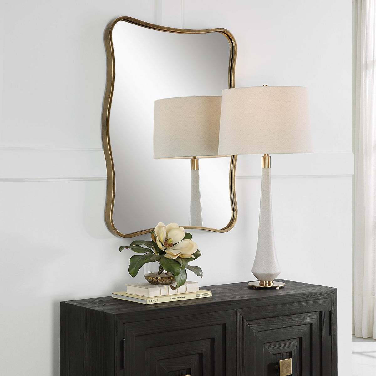 Pavia Curvy Vanity Mirror Table Decors| Uttermost