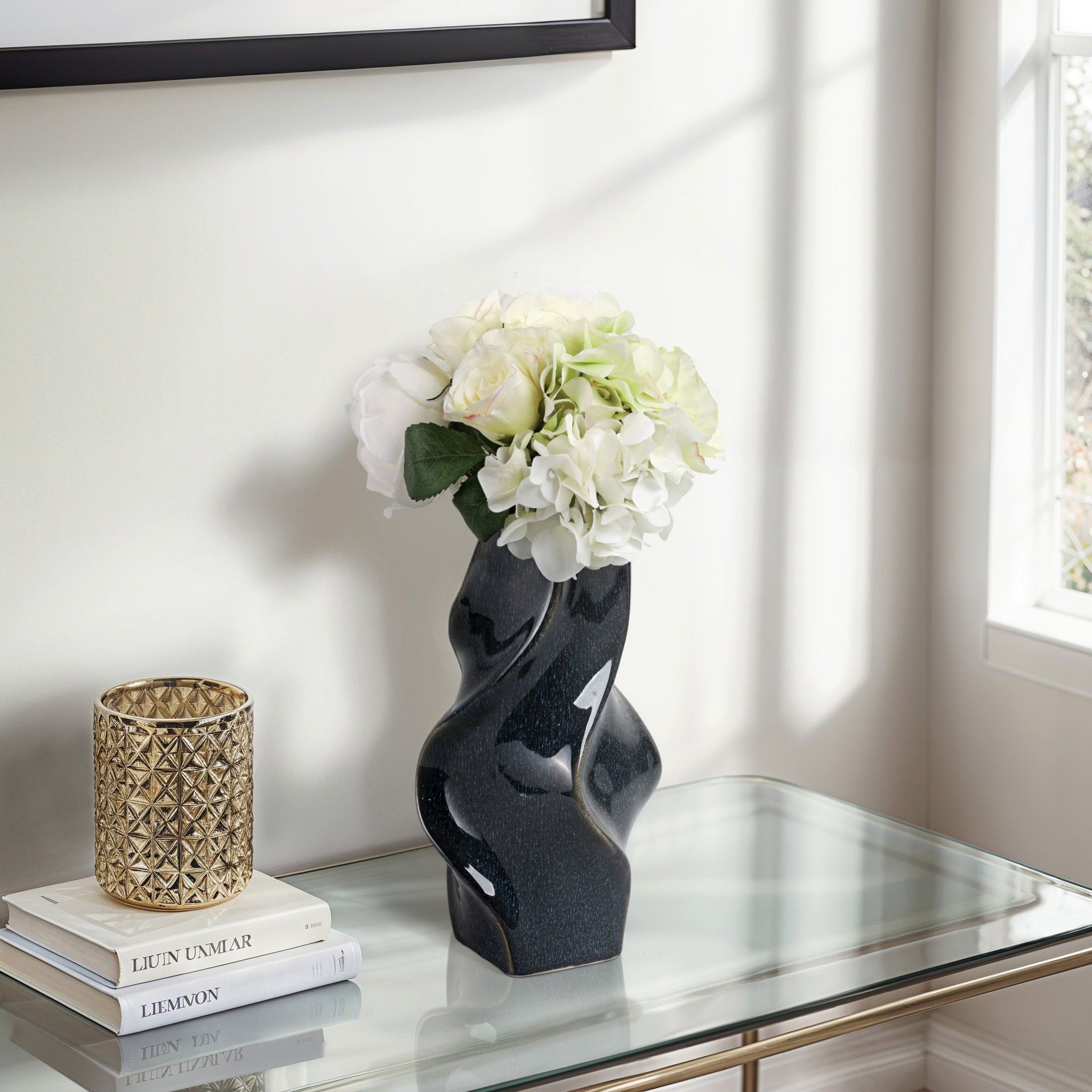 Pella Blue Cer Vase Vases and Jars| Sagebrook Home