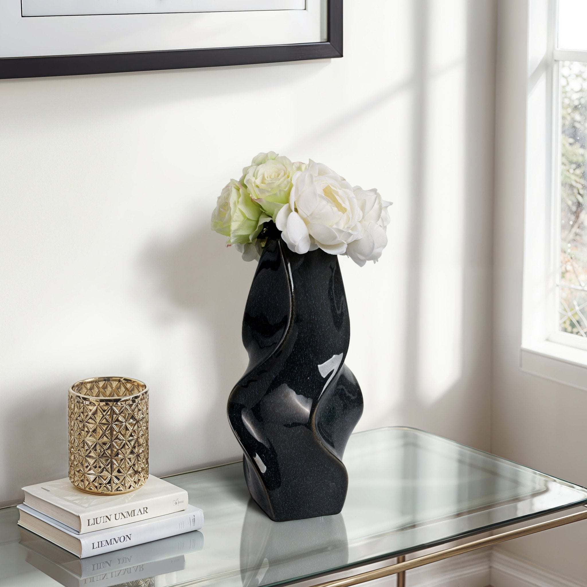 Pella Blue Cer Vase Vases and Jars| Sagebrook Home