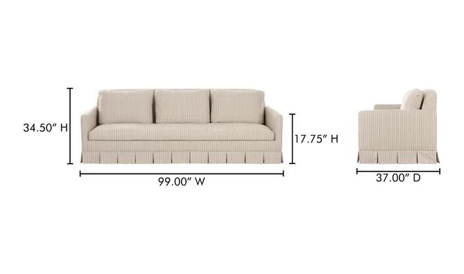 Pellicano Sofa Beige Stripe - Al Rugaib Furniture