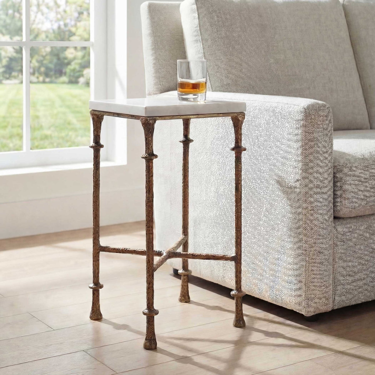 Penelope White Marble Accent Table Accent & End Tables| Uttermost