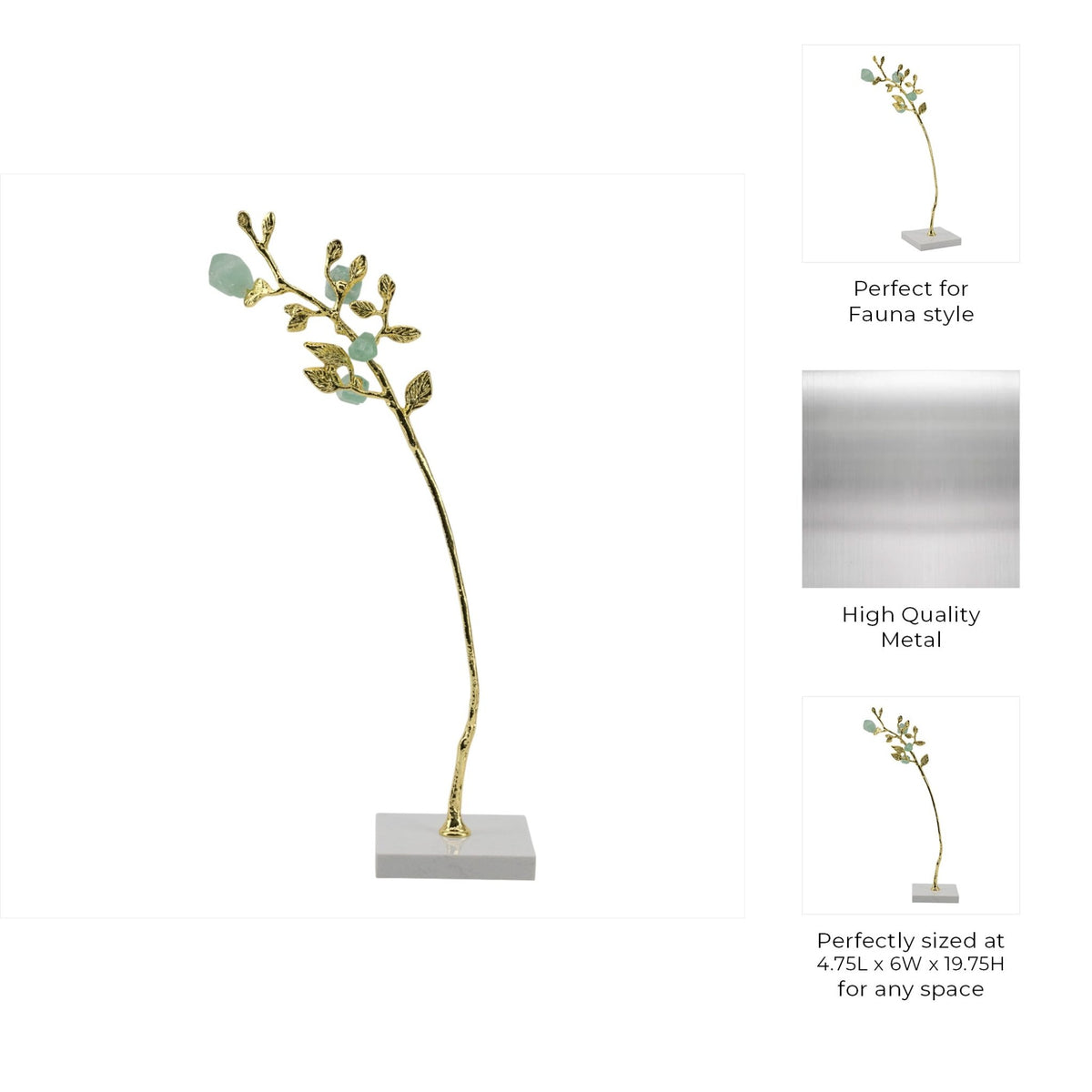 Peoria Large Green Flourite Stone Tree Statuary Table Decors| Sagebrook Home