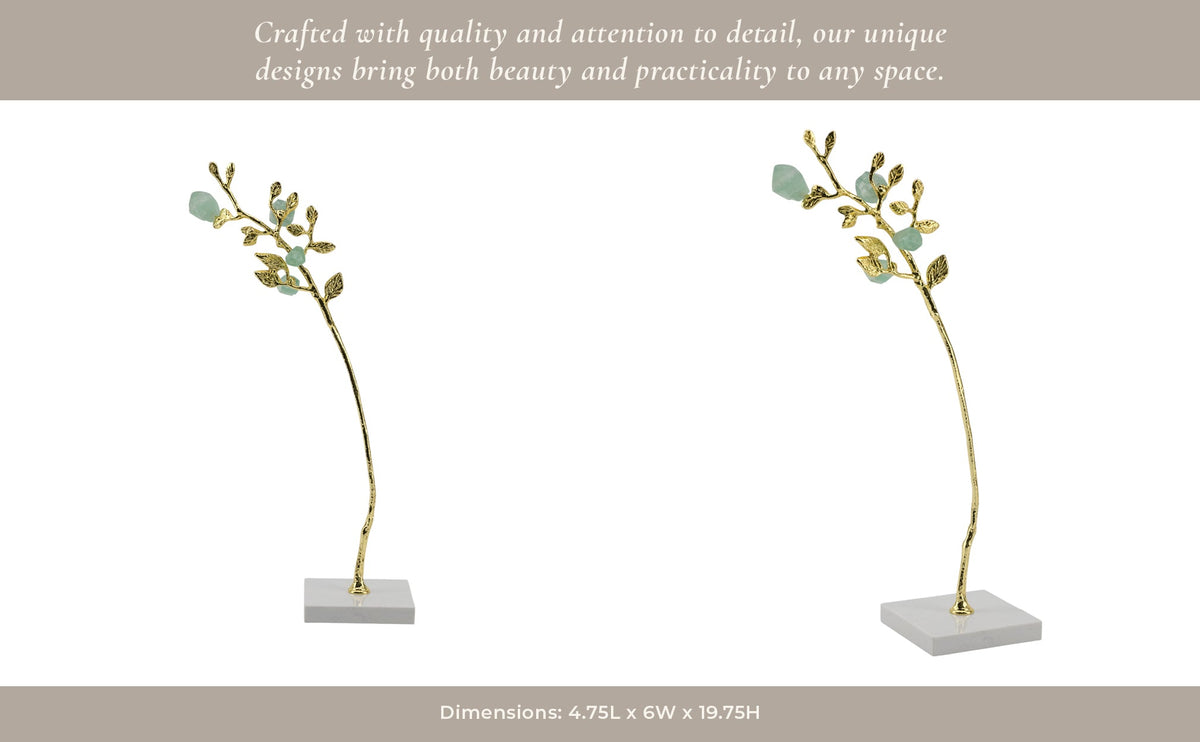 Peoria Large Green Flourite Stone Tree Statuary Table Decors| Sagebrook Home