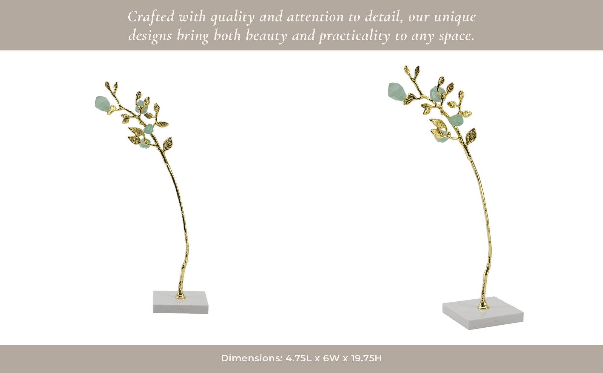 Peoria Large Green Flourite Stone Tree Statuary Table Decors| Sagebrook Home
