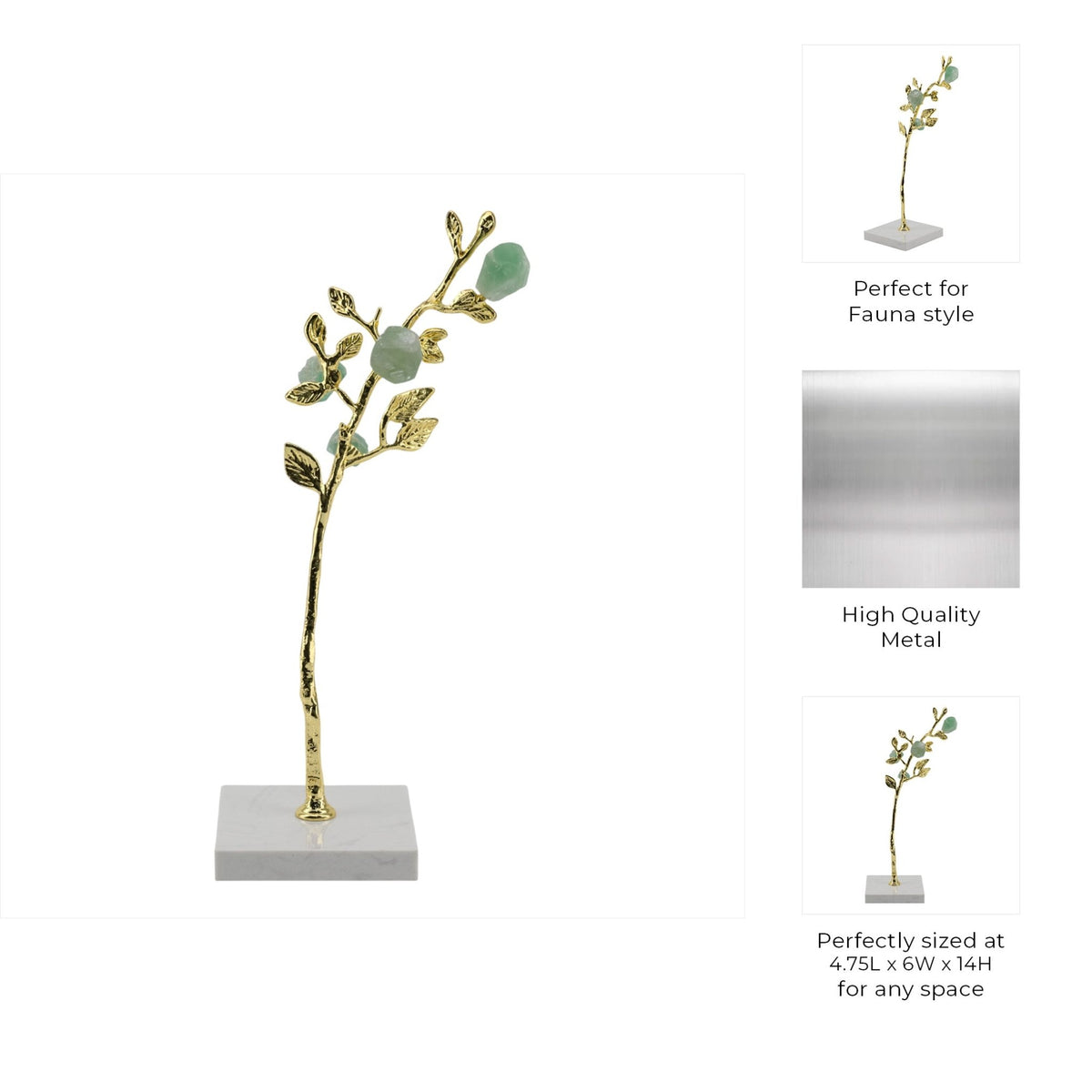 Peoria Medium Green Flourite Stone Tree Statuary Table Decors| Sagebrook Home