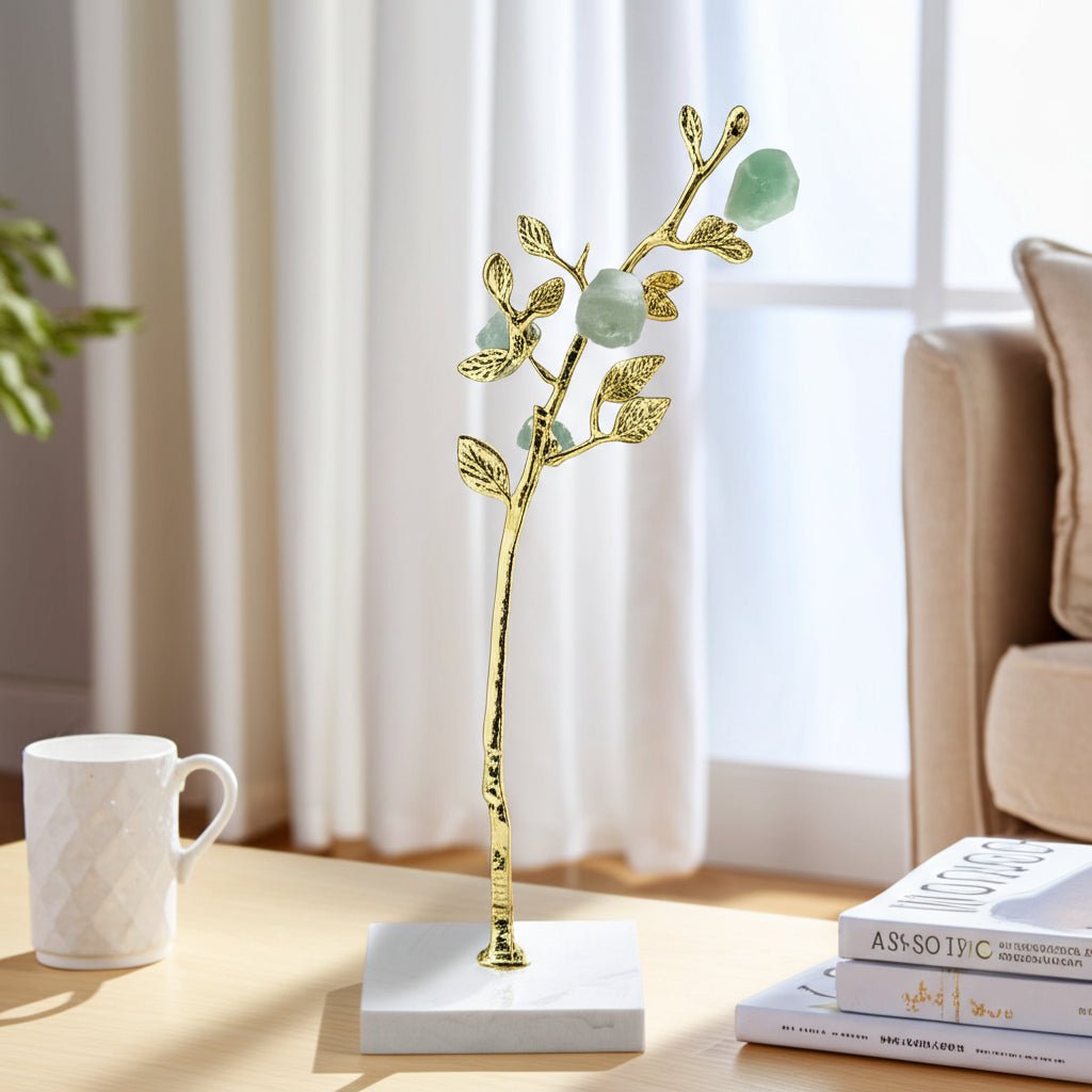 Peoria Medium Green Flourite Stone Tree Statuary Table Decors| Sagebrook Home