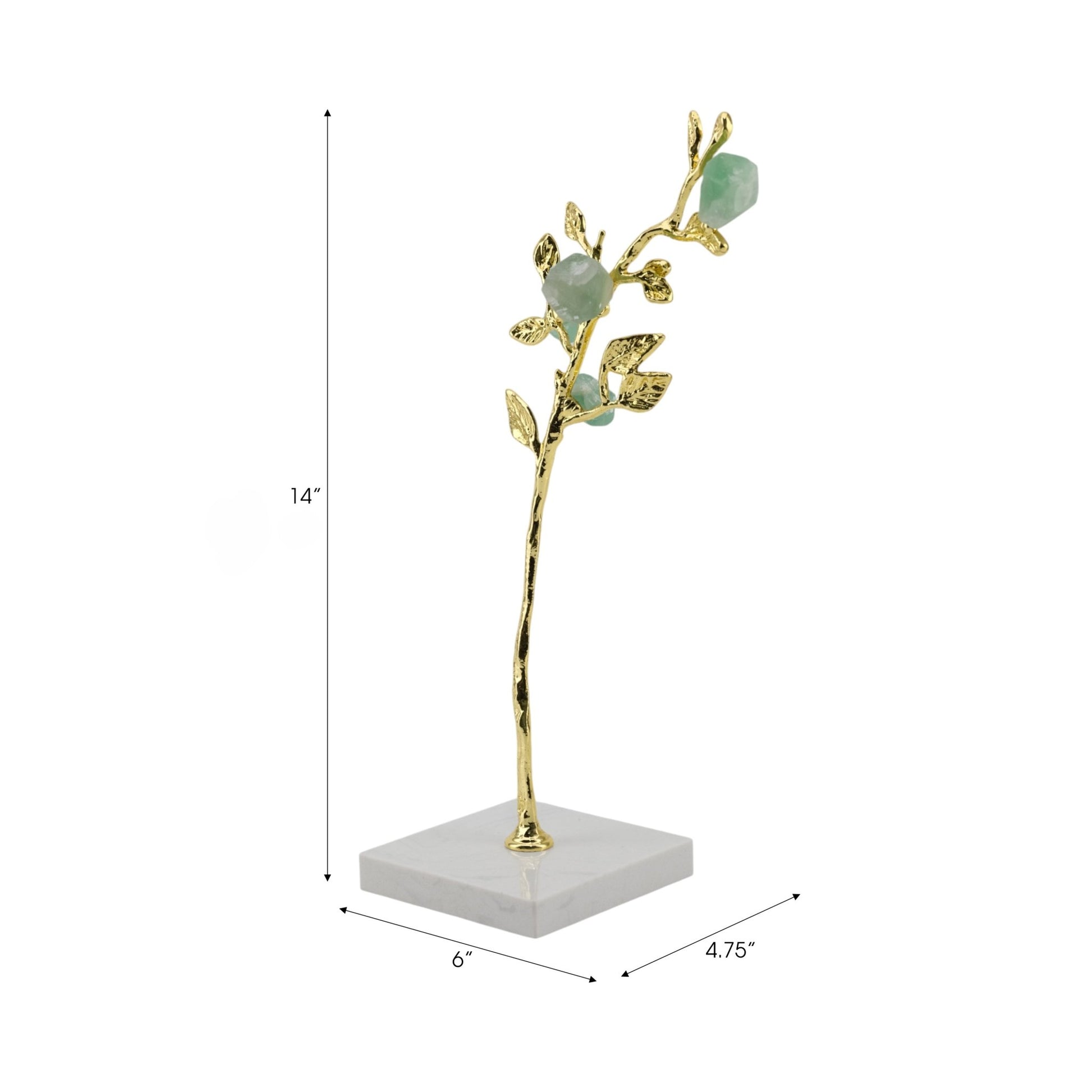 Peoria Medium Green Flourite Stone Tree Statuary Table Decors| Sagebrook Home