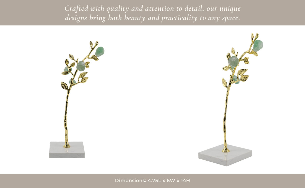 Peoria Medium Green Flourite Stone Tree Statuary Table Decors| Sagebrook Home