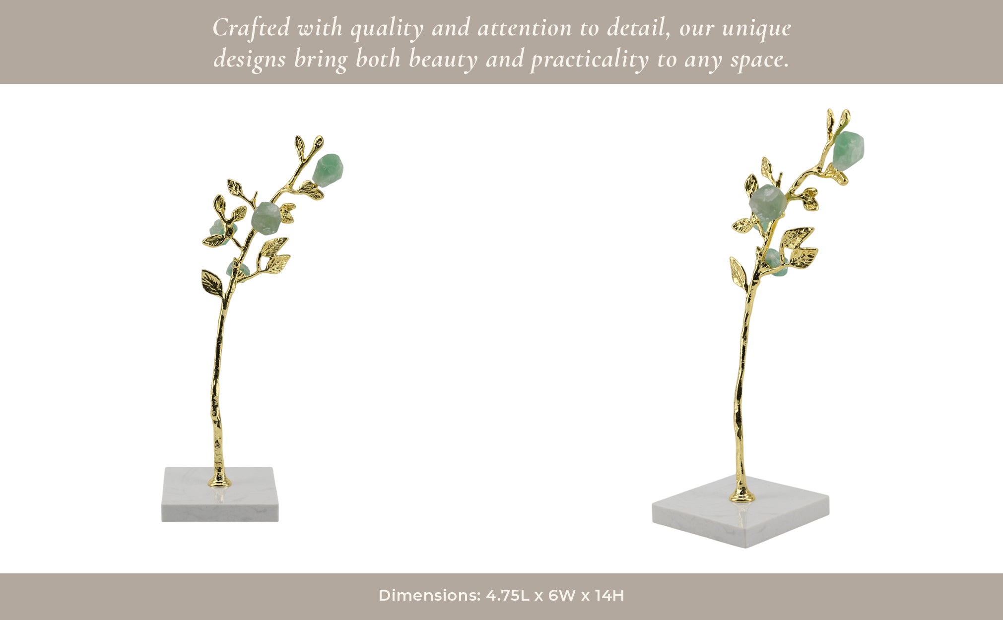 Peoria Medium Green Flourite Stone Tree Statuary Table Decors| Sagebrook Home