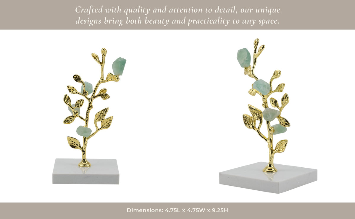 Peoria Small Green Flourite Stone Tree Statuary Table Decors| Sagebrook Home