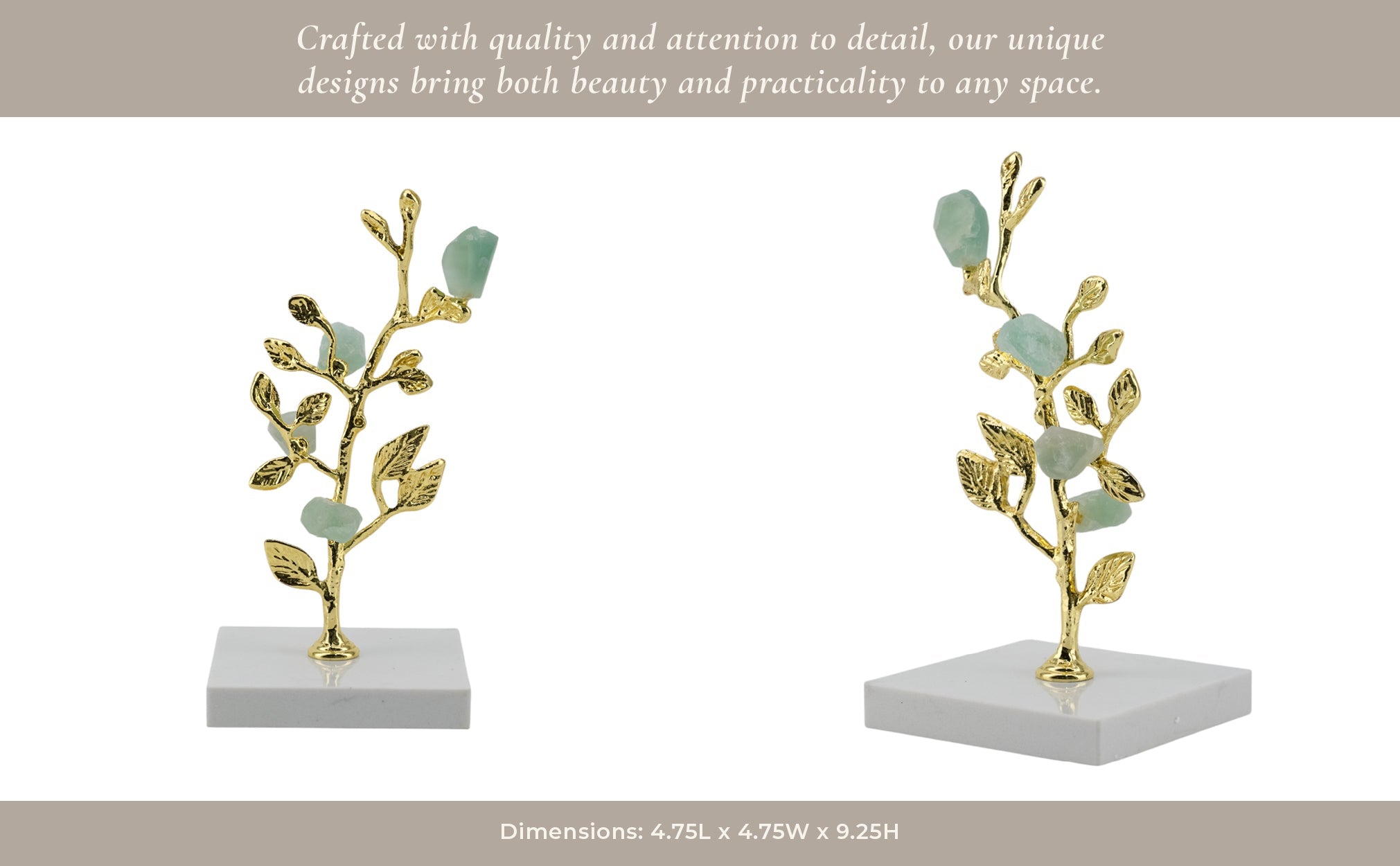 Peoria Small Green Flourite Stone Tree Statuary Table Decors| Sagebrook Home
