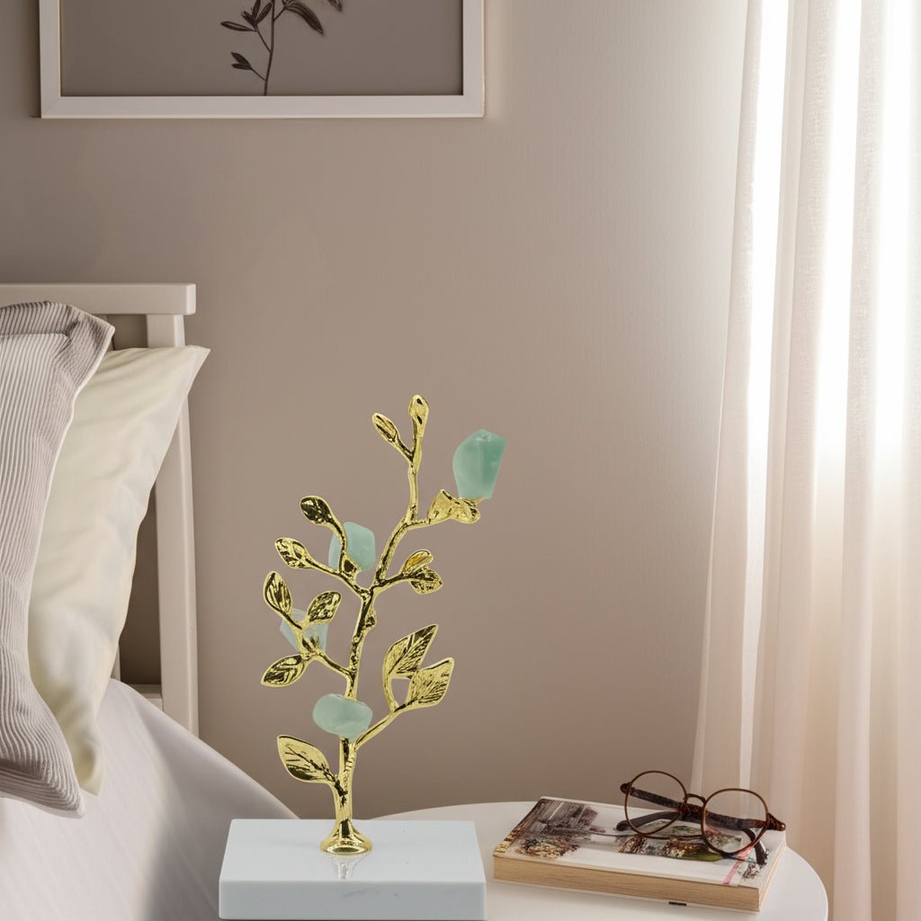 Peoria Small Green Flourite Stone Tree Statuary Table Decors| Sagebrook Home
