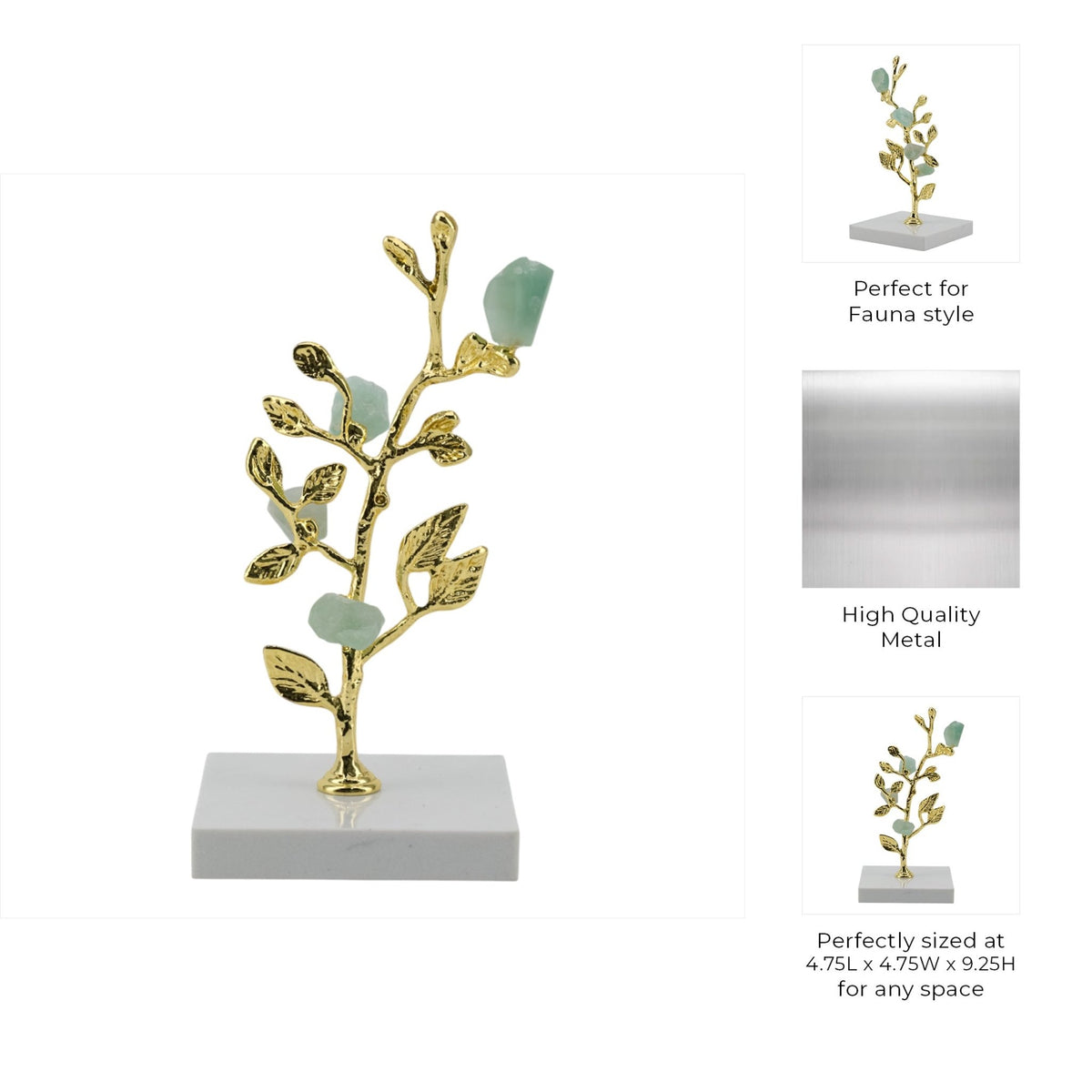 Peoria Small Green Flourite Stone Tree Statuary Table Decors| Sagebrook Home