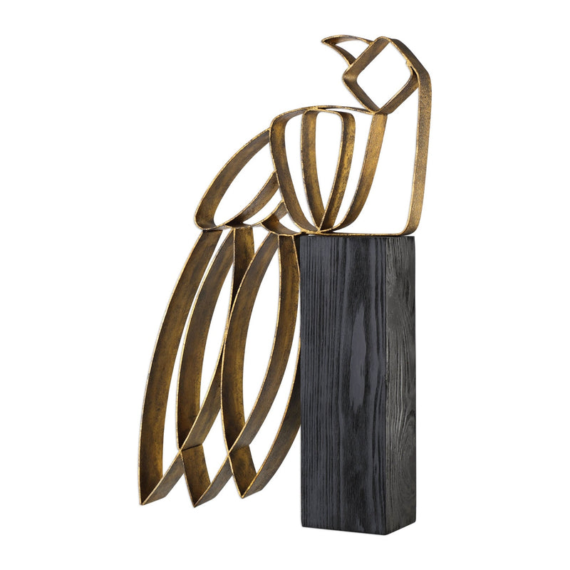 Perched Parrot Sculpture - Al Rugaib Furniture