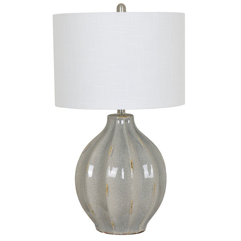 PERRY TABLE LAMP28''HT., CERAMICGREY CERAMIC FINIS Table Lamps| Crestview