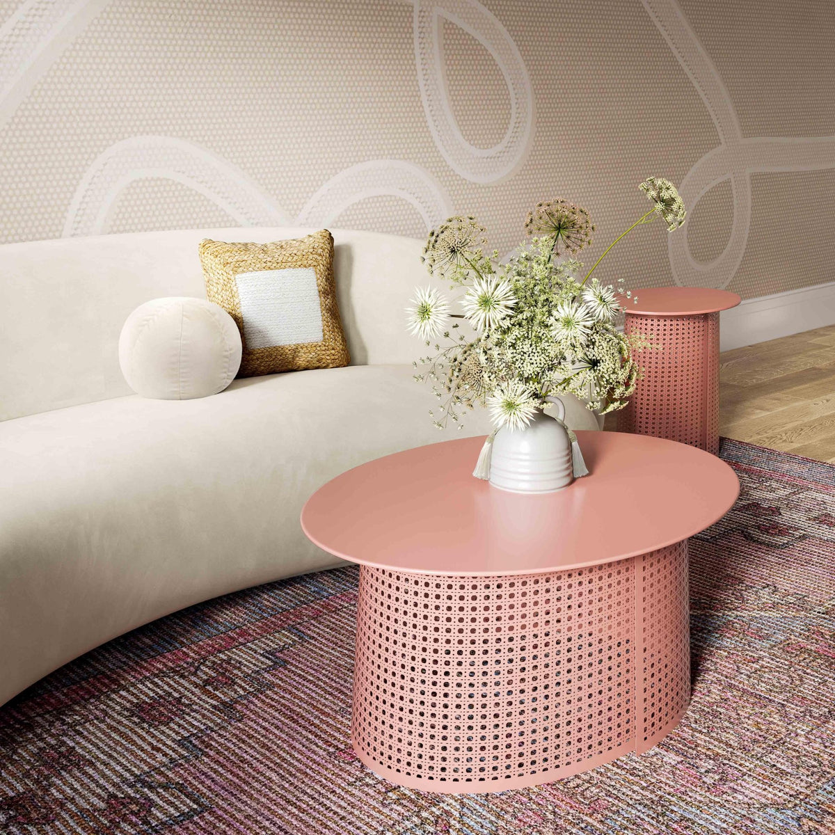 Pesky Coral Pink Coffee Table Coffee Tables| TOV