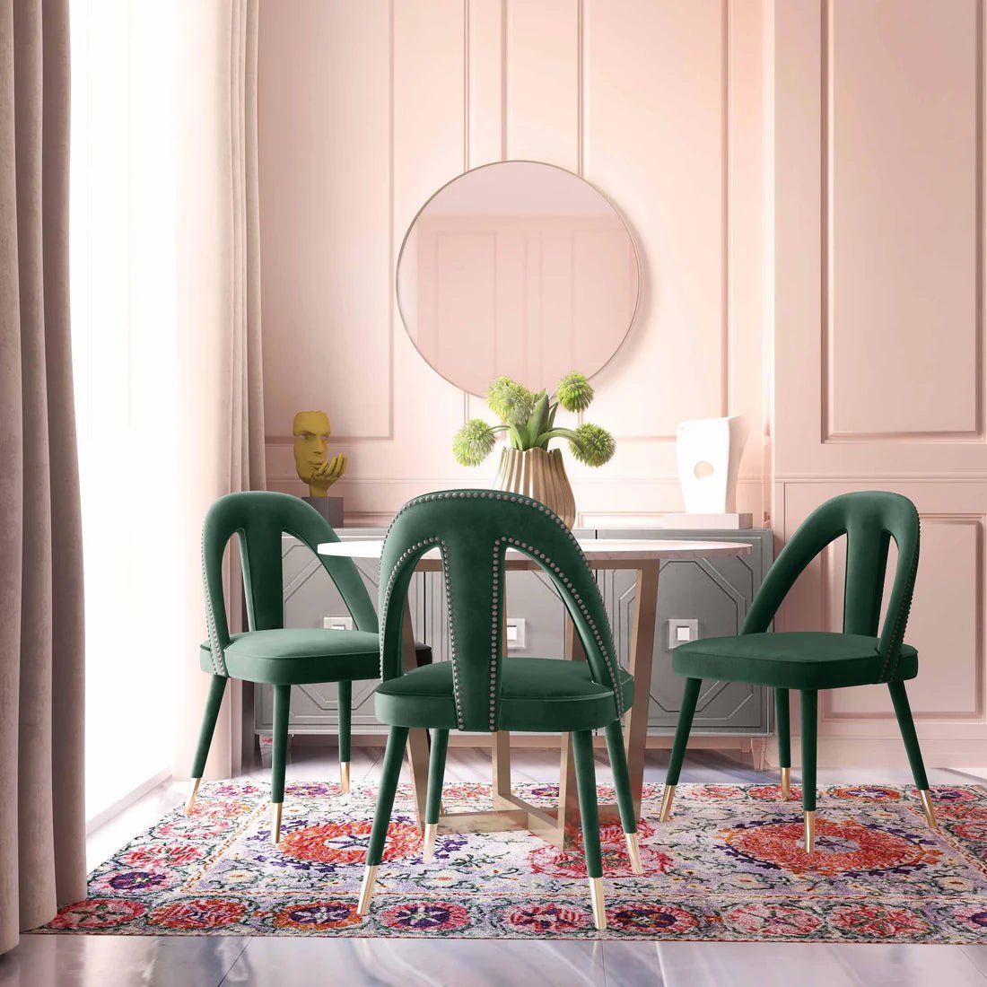 Petra Forest Green Velvet Side Chair Chairs| TOV