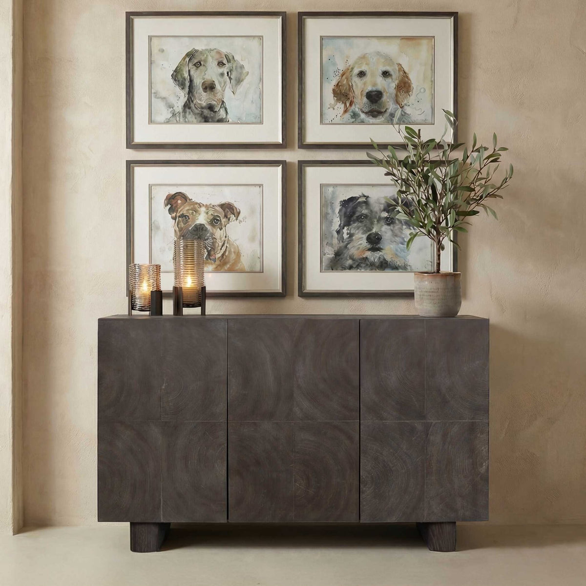Phineas 3 Door Modern Cabinet Cabinets & Chests| Uttermost