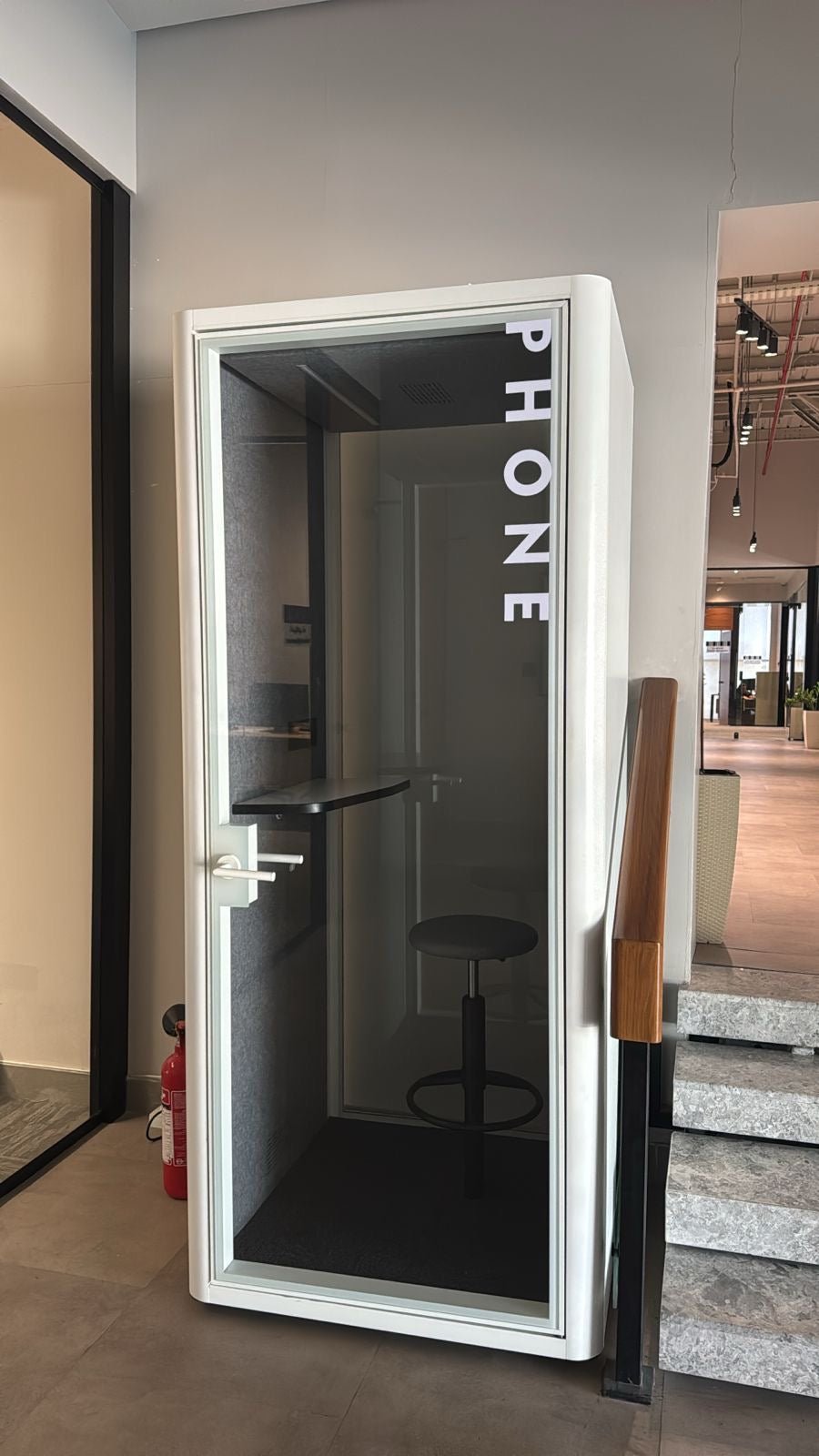 White Acoustic Phone Booth Office Furniture| Al Rugaib Office Solutions