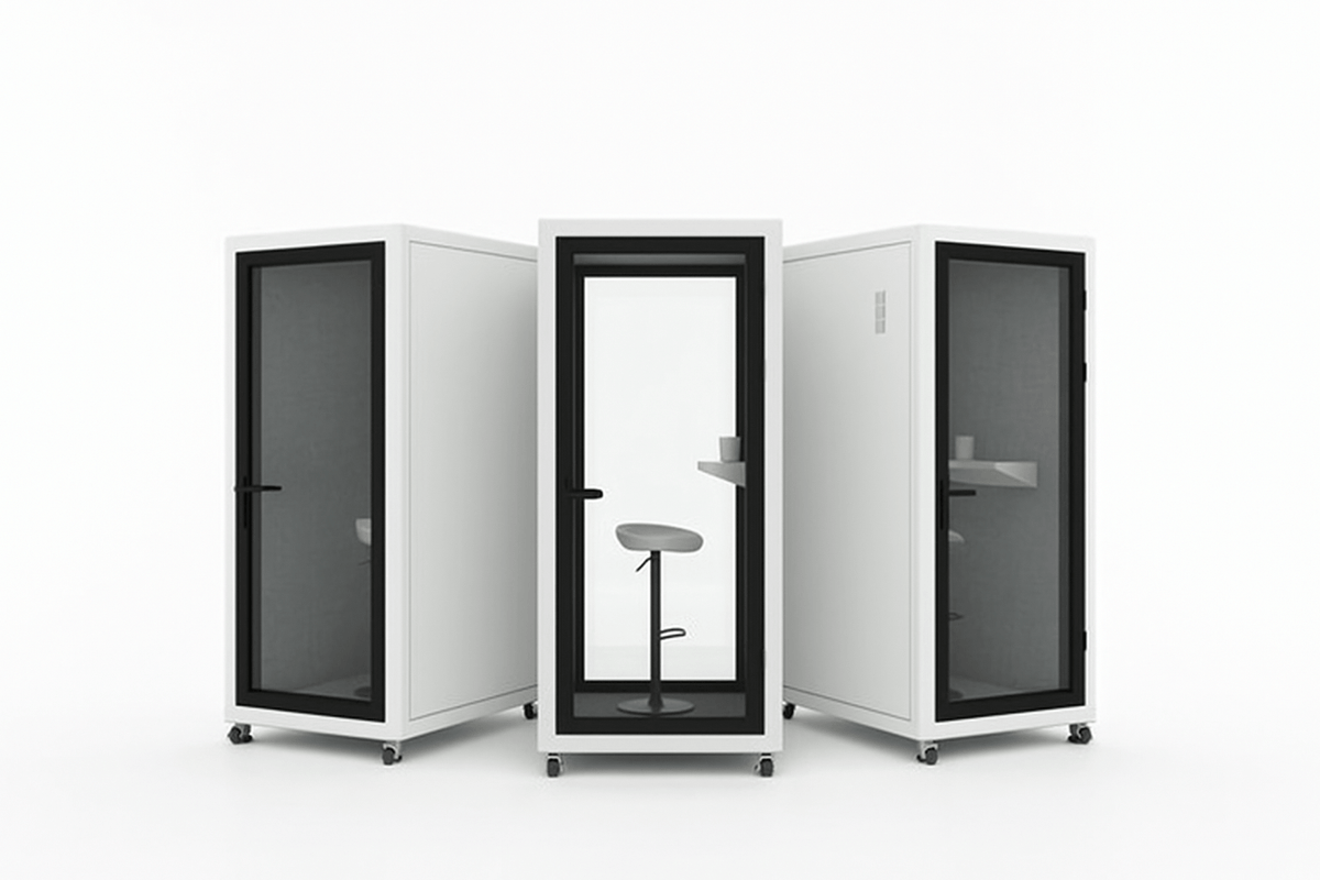 White Acoustic Phone Booth Office Furniture| Al Rugaib Office Solutions