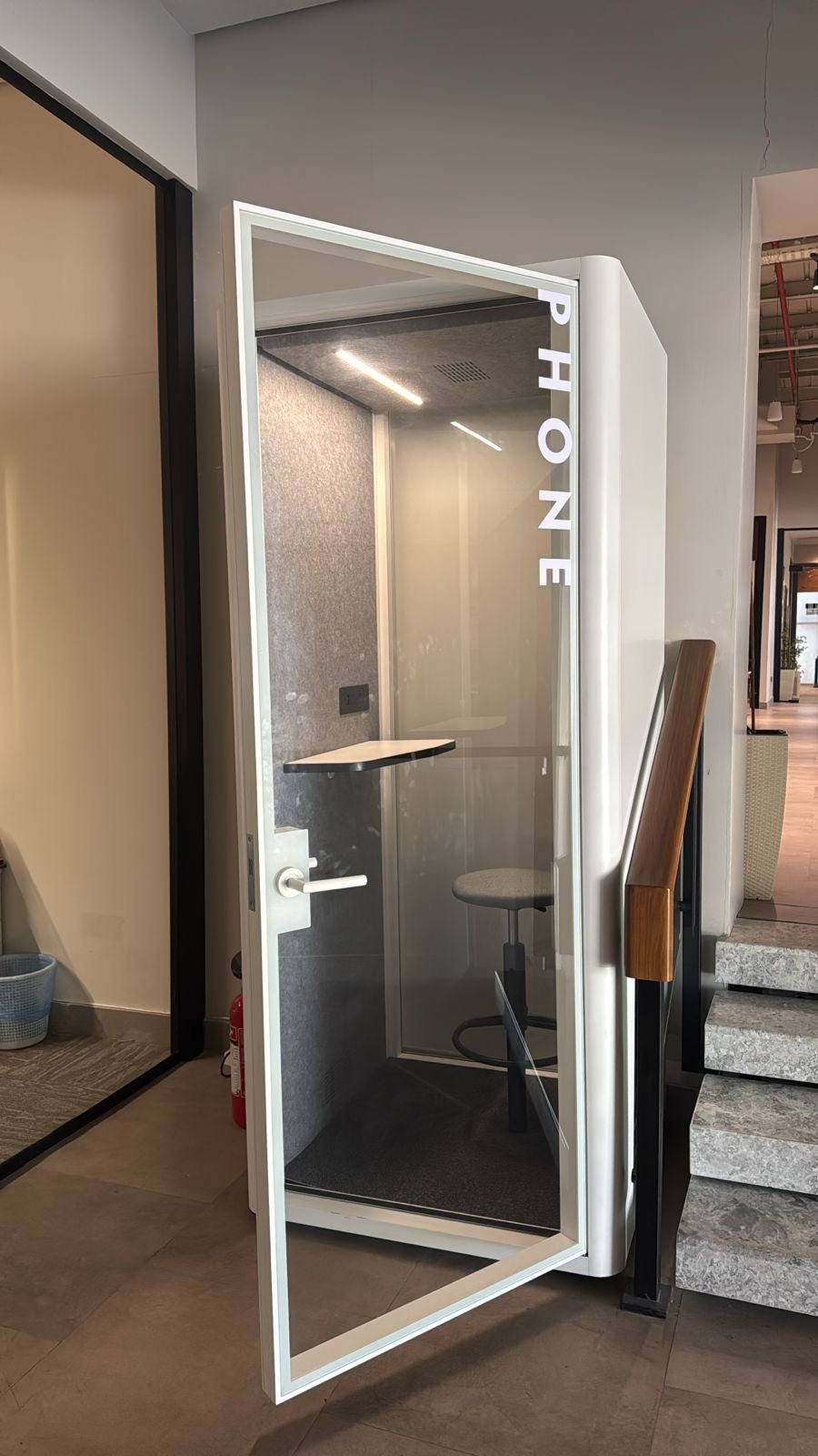 White Acoustic Phone Booth Office Furniture| Al Rugaib Office Solutions